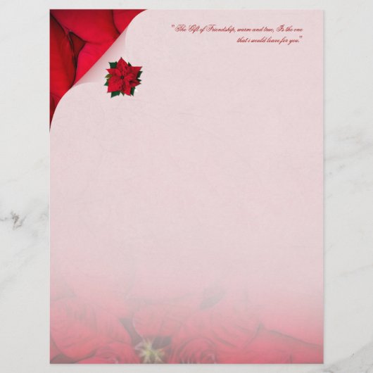 Red Poinsettia kerstationery (Voorkant)