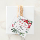 Red Poinsettia kerstBaby shower Bedankjes Labels (In situ)