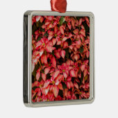 Red Poinsettia kerstbloem Metalen Ornament (Rechts)