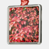 Red Poinsettia kerstbloem Metalen Ornament (Links)