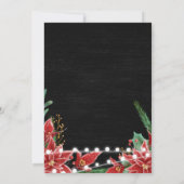 Red Poinsettia | kerstbruiloft met Chalkboard Kaart (Achterkant)