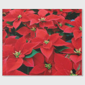 Red Poinsettia kerstcadeaupapier voor kerstcadeaut Cadeaupapier (Vlak)