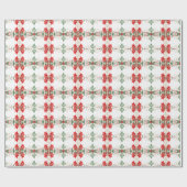 Red Poinsettia kerstcadeaupapier voor kerstfeestda Cadeaupapier (Vlak)