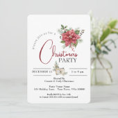 RED POINSETTIA KERSTFEEST KAART (Staand voorkant)