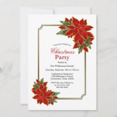 Red Poinsettia kerstfeest Kaart (Voorkant)