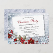 Red Poinsettia kerstfeestdag Briefkaart (Voorkant / Achterkant)