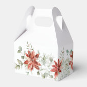 Red Poinsettia kerstgroen Bedankdoosjes (Achterkant)