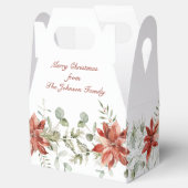 Red Poinsettia kerstgroen Bedankdoosjes (Geopend)