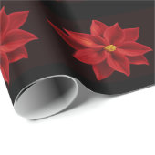 Red Poinsettia kerstinpakpapier Cadeaupapier (Rol Hoek)