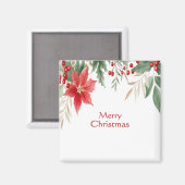 Red Poinsettia kerstmagneet Magneet (Voorkant / Achterkant)