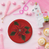 Red Poinsettia Kerstmis 7 inch Papieren Bordje (Feest)
