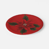 Red Poinsettia Kerstmis 7 inch Papieren Bordje (Gekanteld)