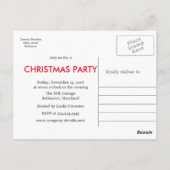 Red Poinsettia Kerstmis grote monogram feestdag Briefkaart (Achterkant)