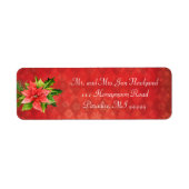Red Poinsettia Kerstmis met daarop het label (Voorkant)