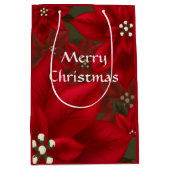 Red Poinsettia Kerstmis MGB Medium Cadeauzakje (Voorkant)
