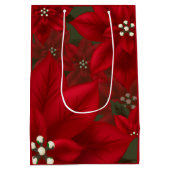 Red Poinsettia Kerstmis MGB Medium Cadeauzakje (Achterkant)