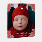 Red Poinsettia Kerstmis - Persoonlijke foto Keramisch Ornament (Rechts)
