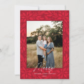 Red Poinsettia kerstontwerp Feestdagenkaart (Voorkant)