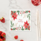 Red Poinsettia Kerstvakantie Servet (Insitu)