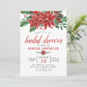 Red Poinsettia kerstVrijgezellenfeest Kaart (Staand voorkant)