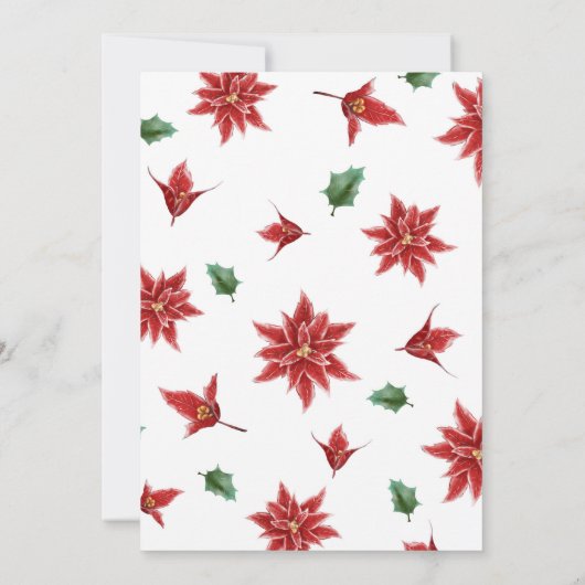 Red Poinsettia kerstVrijgezellenfeest Kaart (Achterkant)