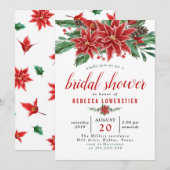 Red Poinsettia kerstVrijgezellenfeest Kaart (Voorkant / Achterkant)