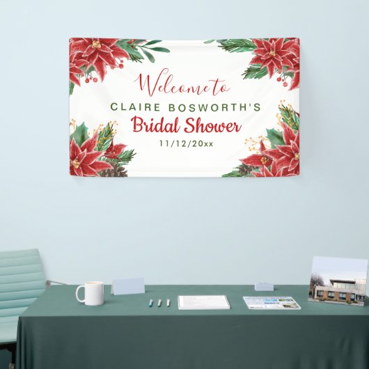 Red Poinsettia kerstVrijgezellenfeest Spandoek (Beurs)