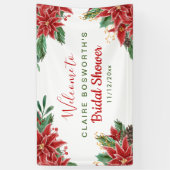 Red Poinsettia kerstVrijgezellenfeest Spandoek (Verticaal)