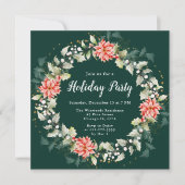 Red Poinsettia krans feestdag Kaart (Voorkant)