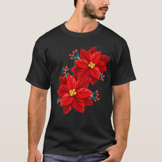 Red Poinsettia Merry Kerstmis, Happy Kerstmis T-shirt