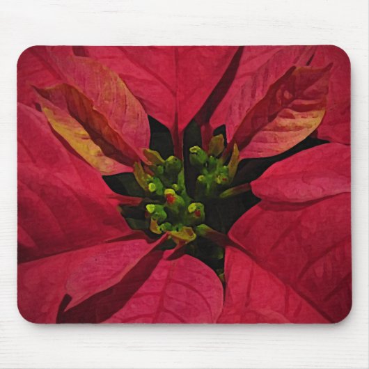Red Poinsettia Muismat (Voorkant)