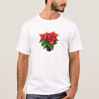 Red Poinsettia op een witte achtergrond T-shirt