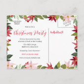 Red Poinsettia | Opslaan van de kerstfeestdag Aankondigingskaart (Achterkant)