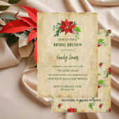 Red Poinsettia over bruin, Bridal Brunch Kaart