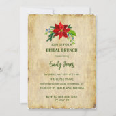 Red Poinsettia over  bruin, Bridal Brunch Kaart (Voorkant)