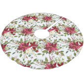 Red Poinsettia Pattern op White Kerstboom Rok (Gekanteld)