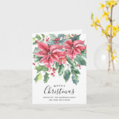 Red Poinsettia Photo (binnenin) Kaart (Gele Bloem)