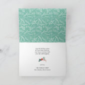 Red Poinsettia Pine Bough Fun Script OH What Fun Feestdagen Kaart (Binnen)