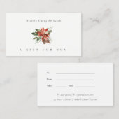 Red Poinsettia Pine Cone Festive Cft Certificate Visitekaartje (Voorkant / Achterkant)