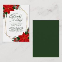 Red Poinsettia Pine Greenery Boeken voor Baby Informatiekaartje