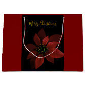 Red Poinsettia Red Large Gift Bag  Groot Cadeauzakje (Voorkant)