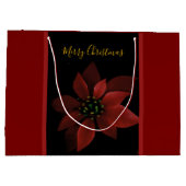 Red Poinsettia Red Large Gift Bag  Groot Cadeauzakje (Achterkant)