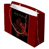 Red Poinsettia Red Large Gift Bag  Groot Cadeauzakje (Achterkant Gekanteld)