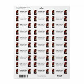 Red Poinsettia Return Address Etiket (Full Sheet)