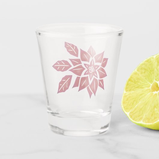 Red Poinsettia Shot Glas (Achterkant)