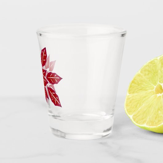 Red Poinsettia Shot Glas (Rechts)