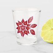 Red Poinsettia Shot Glas (Voorkant)