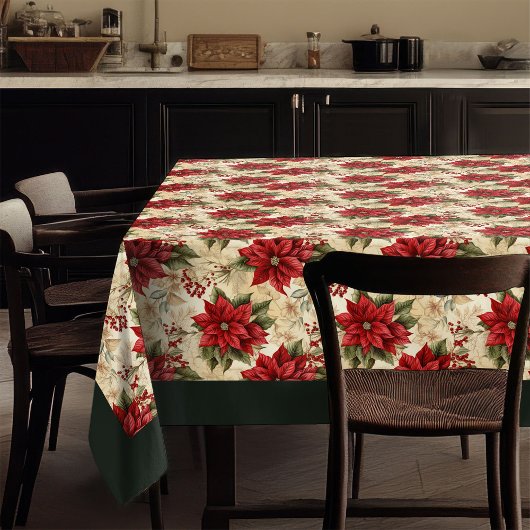 Red Poinsettia Tablecloth Classic Holiday Decor Tafelkleed