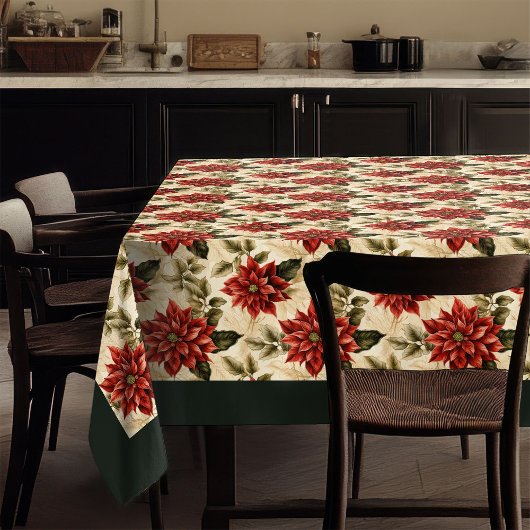 Red Poinsettia Tablecloth Watercolor Christmas Tafelkleed