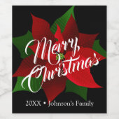 Red Poinsettia Wijn Etiket (Enkel label)